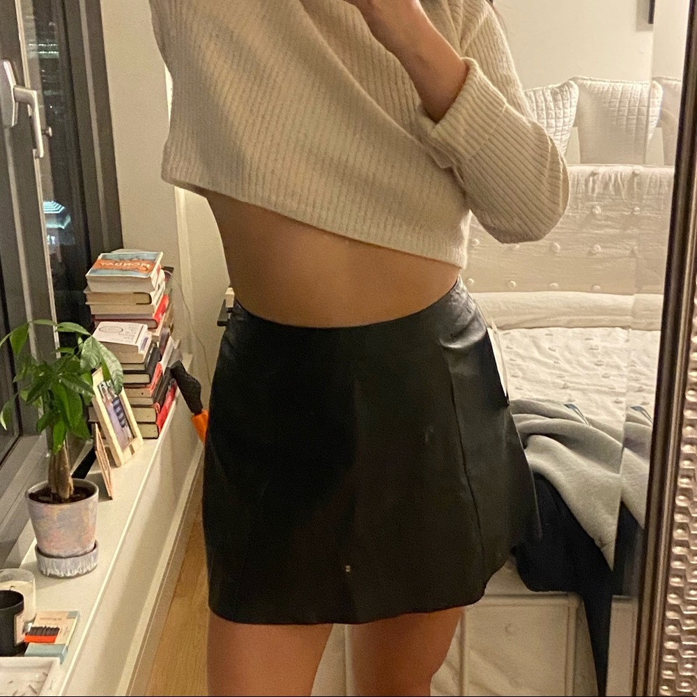 AllSaints black leather skirt